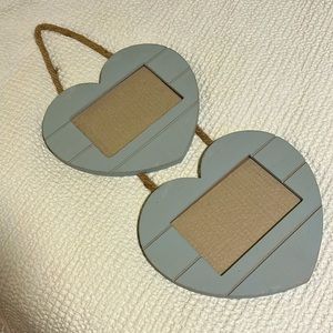 Blue hearts hanging picture frame